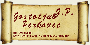 Gostoljub Pirković vizit kartica